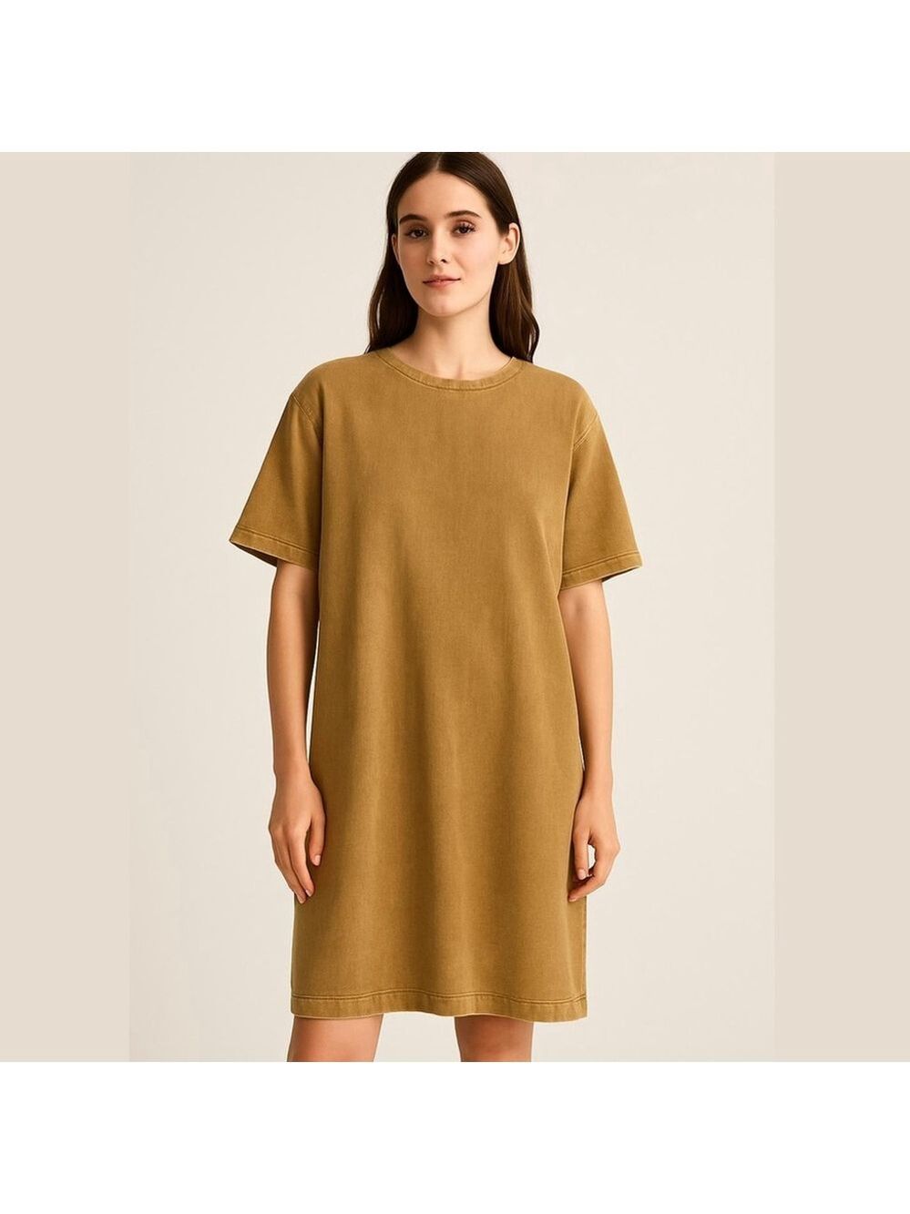 Collection Privee Garment Tea Dyed Short Sleeve A Line Knee Length Dress Size 42